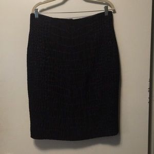Yves Saint Laurent animal print wool pencil skirt